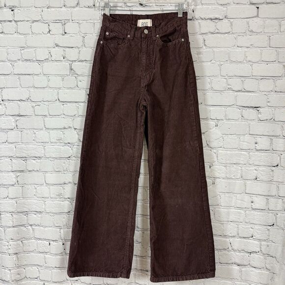 BDG Urban Outfitters High and Wide Corduroy Pants Brown Womens Size 24 Cotton - Picture 3 of 12